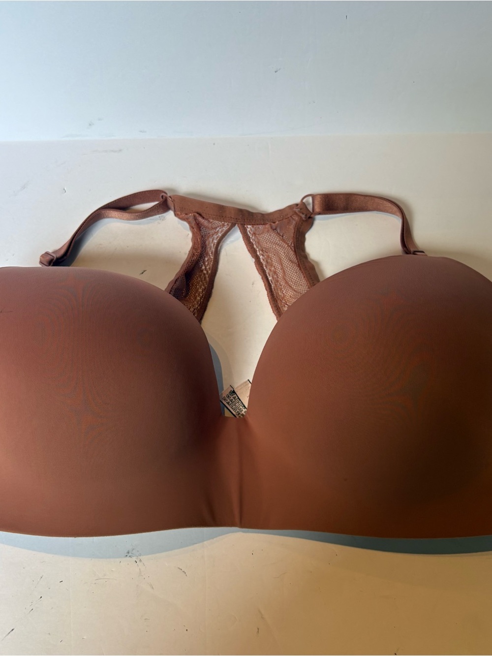Victoria's Secret Wireless Bra Racerback lace Cinnamon color Size 38DD